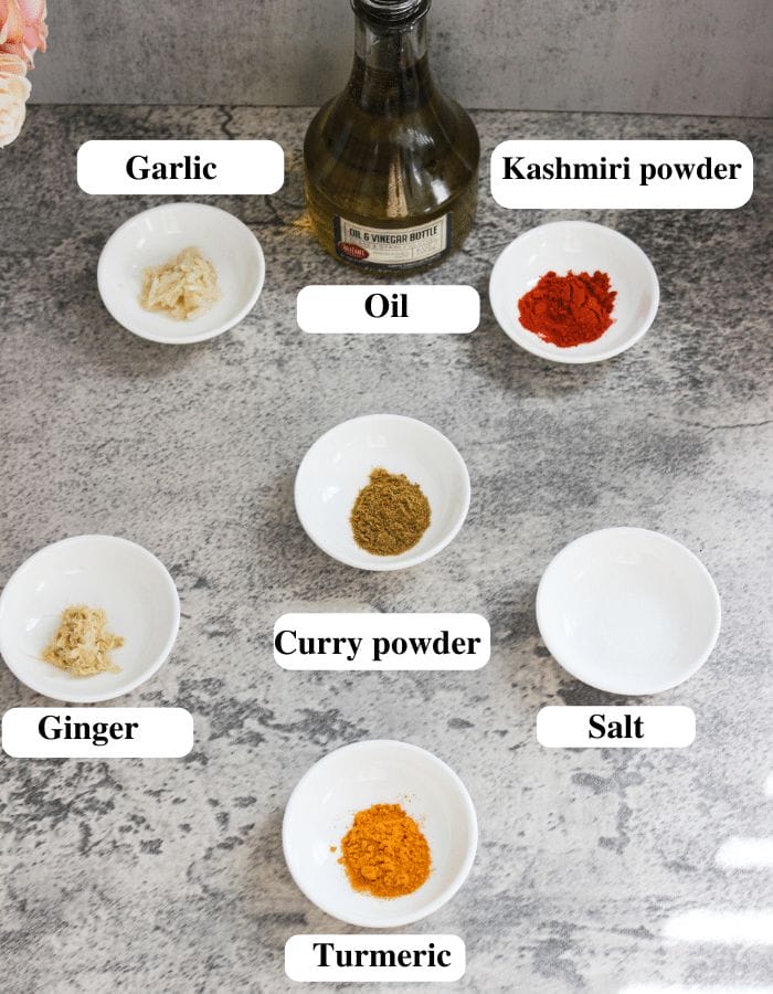 Ingredients for chickpea tomato curry