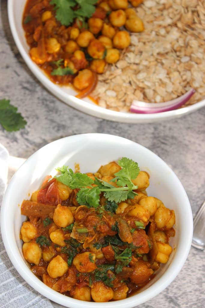 Chickpea tomato curry without coconut milk