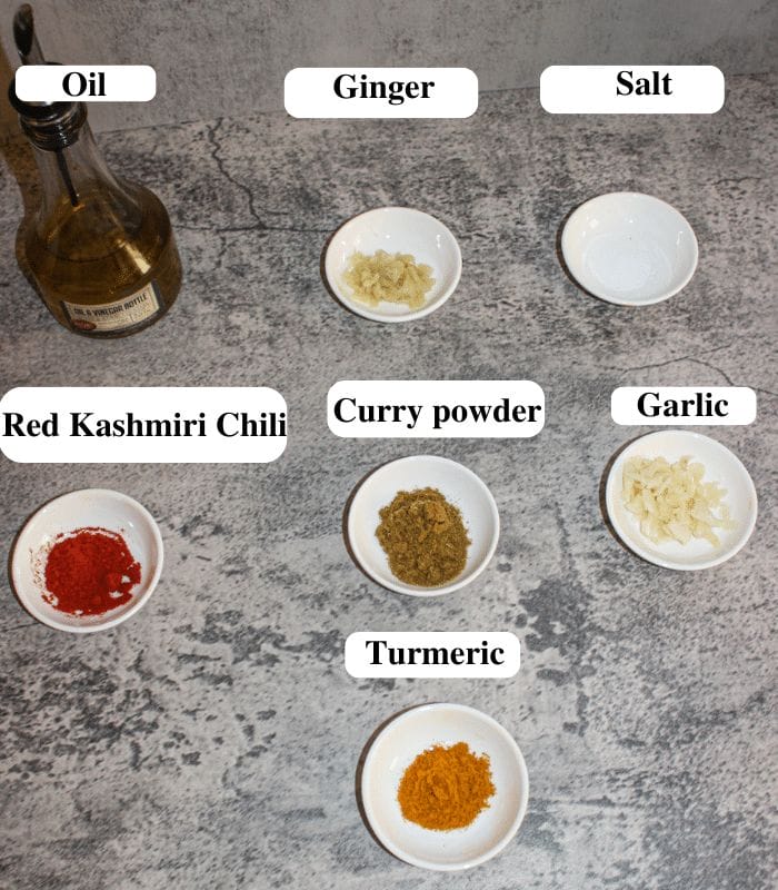 ingredients for easy vegetable creamy curry