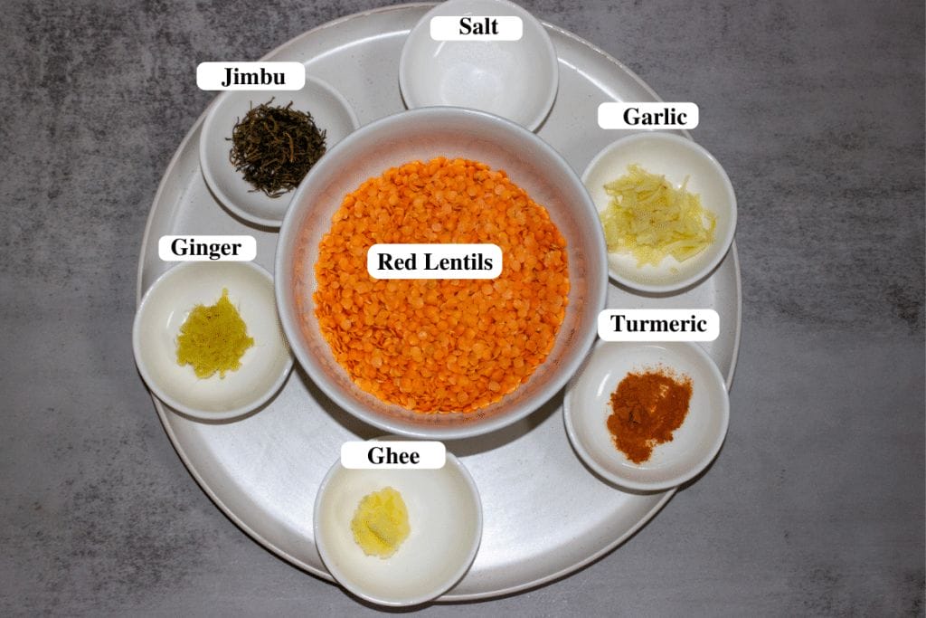 Ingredients For Rato Dal