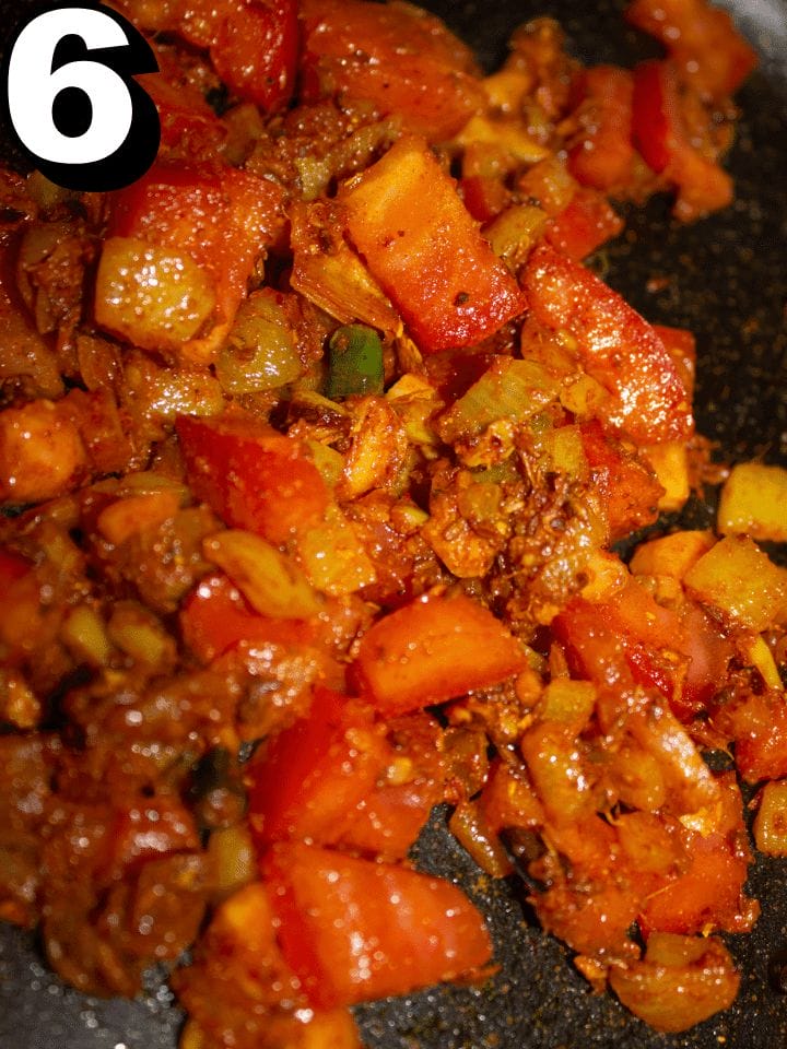 Add diced tomatoes to the pan.