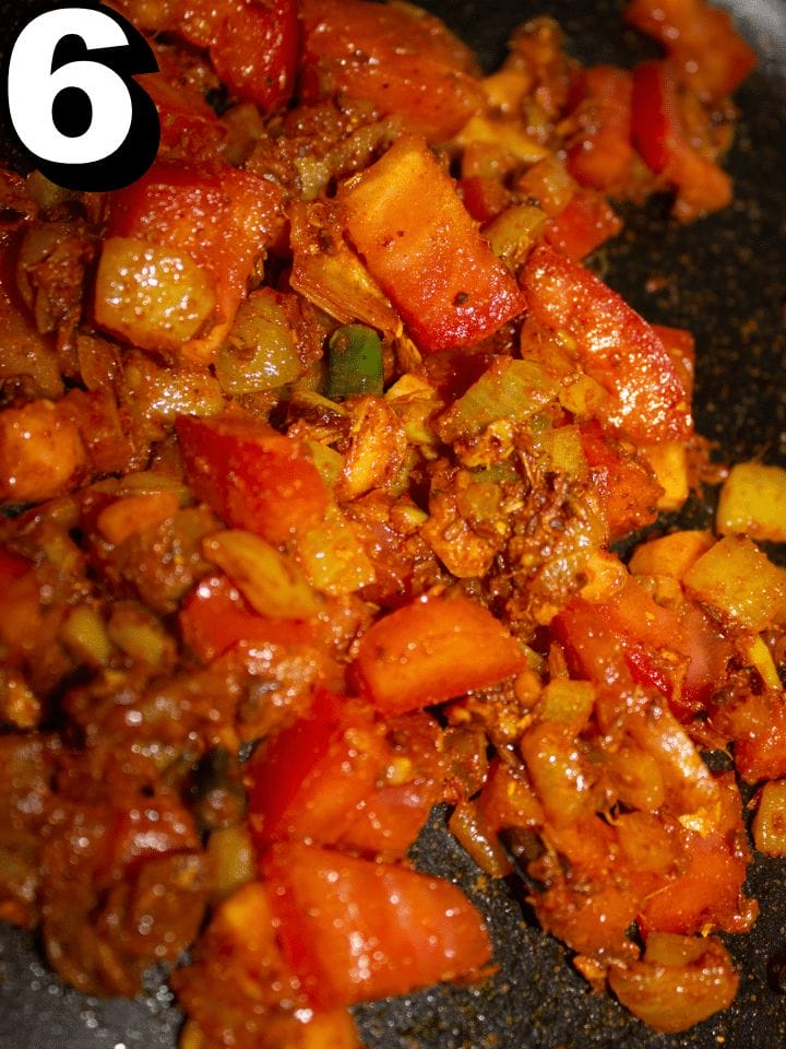 Add diced tomatoes to the pan.