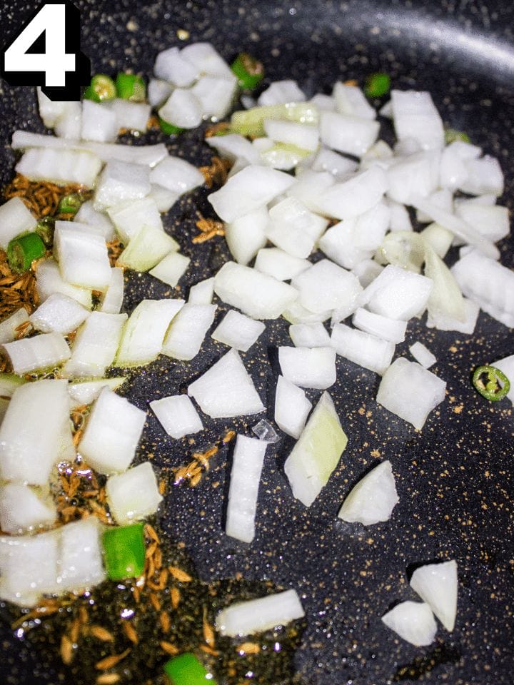 Add the chopped onion.