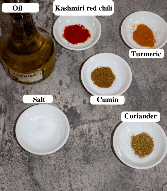 INGREDIENTS FOR CREAMY MUSHROOM SPINACH CURRY