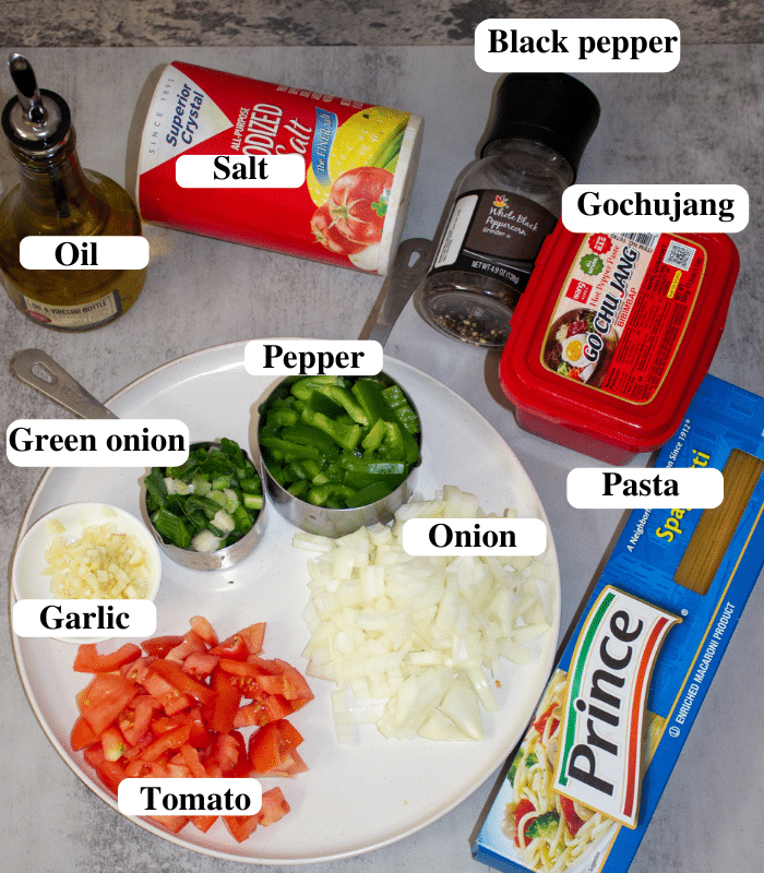 Ingredients - Gochujang Pasta