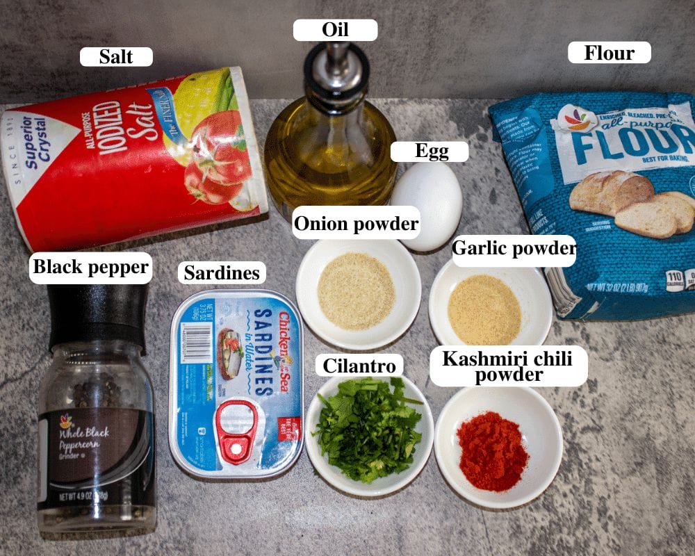 INGREDIENTS for CANNED SARDINE PATTIES