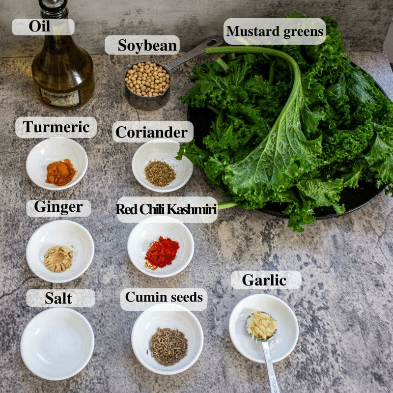 INGRDIENTS FOR SAAG BHATMAS CURRY