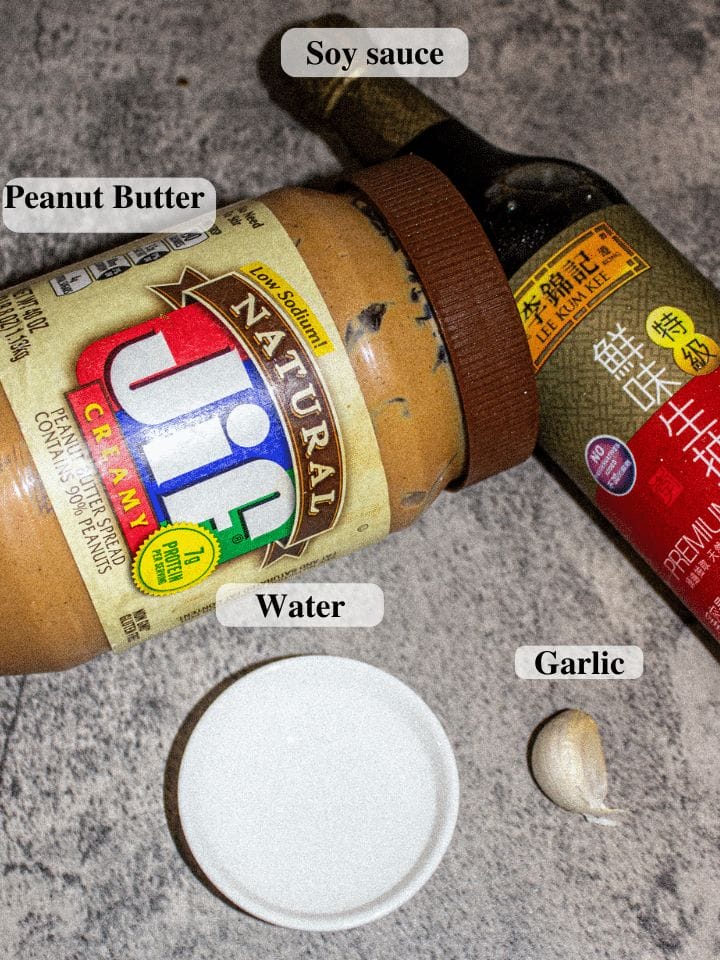 ingredients- peanut butter sauce
