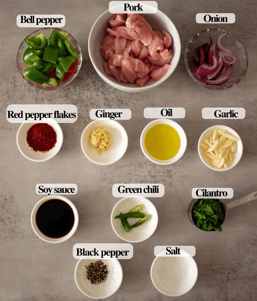 INGREDIENTS FOR PORK SAUTE RECIPE (1)