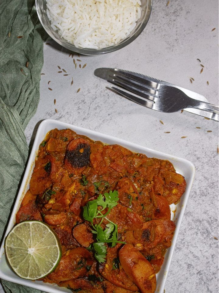 chicken franks curry3