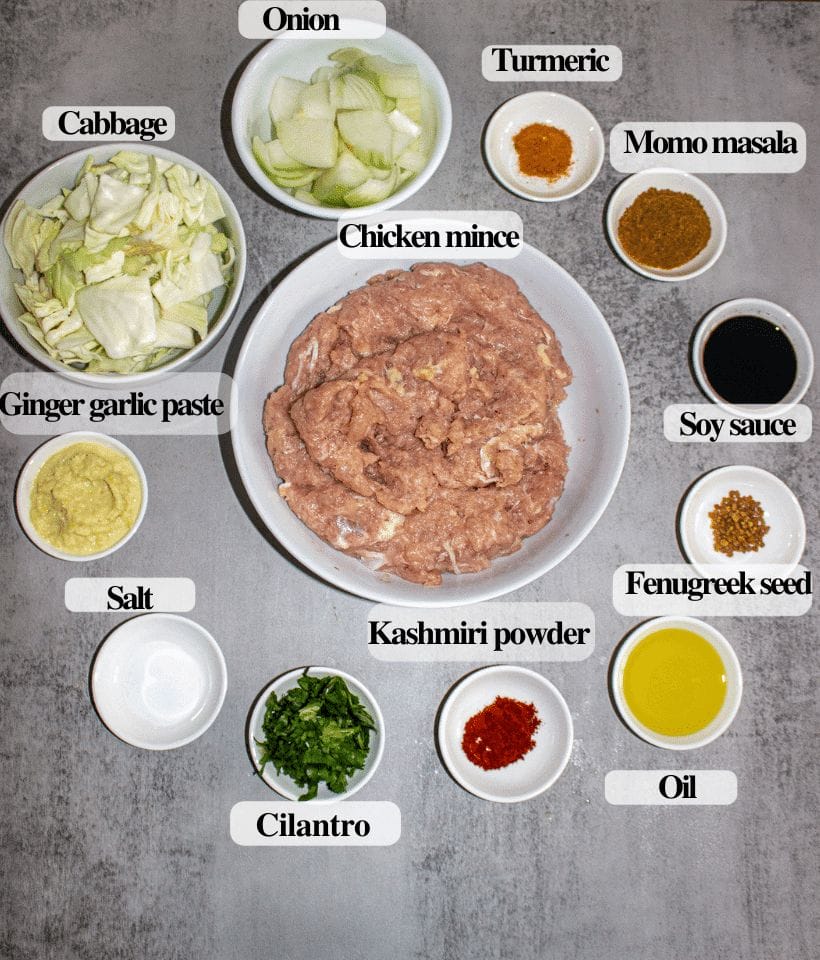 INGREDIENTS NEPALI MOMO RECIPE