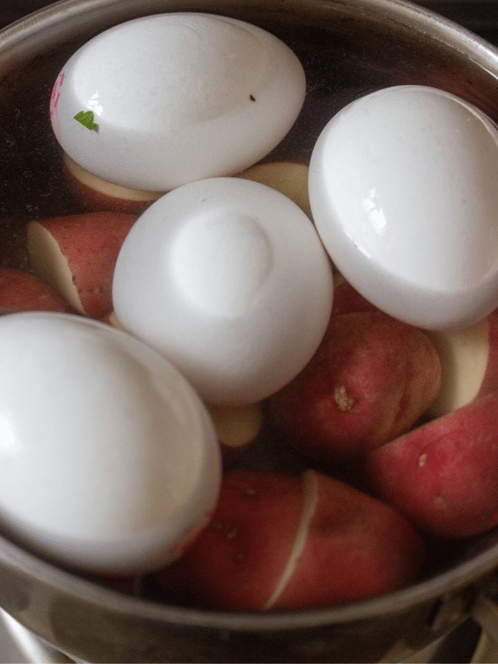 boil potato egg together
