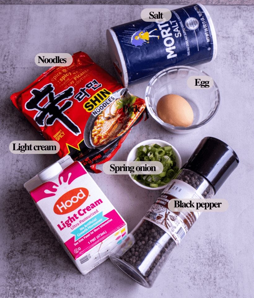 INGREDIENTS - CREAMY EGG RAMEN RECIPE