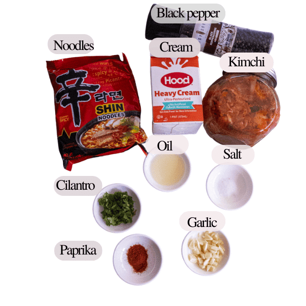 INGREDIENTS CREAMY KIMCHI RAMEN RECIPE (1)