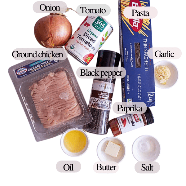 INGREDIENTS GROUND CHICKEN SPAGHETTI