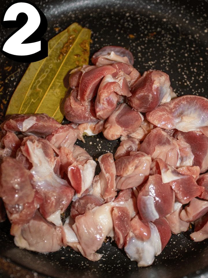 ADD CHICKEN GIZZARDS.