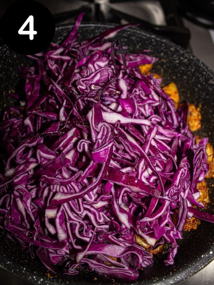 add chopped red cabbage