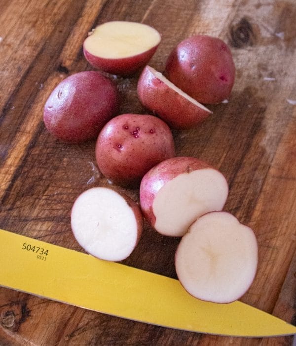 CUT BOILED POTATOES.