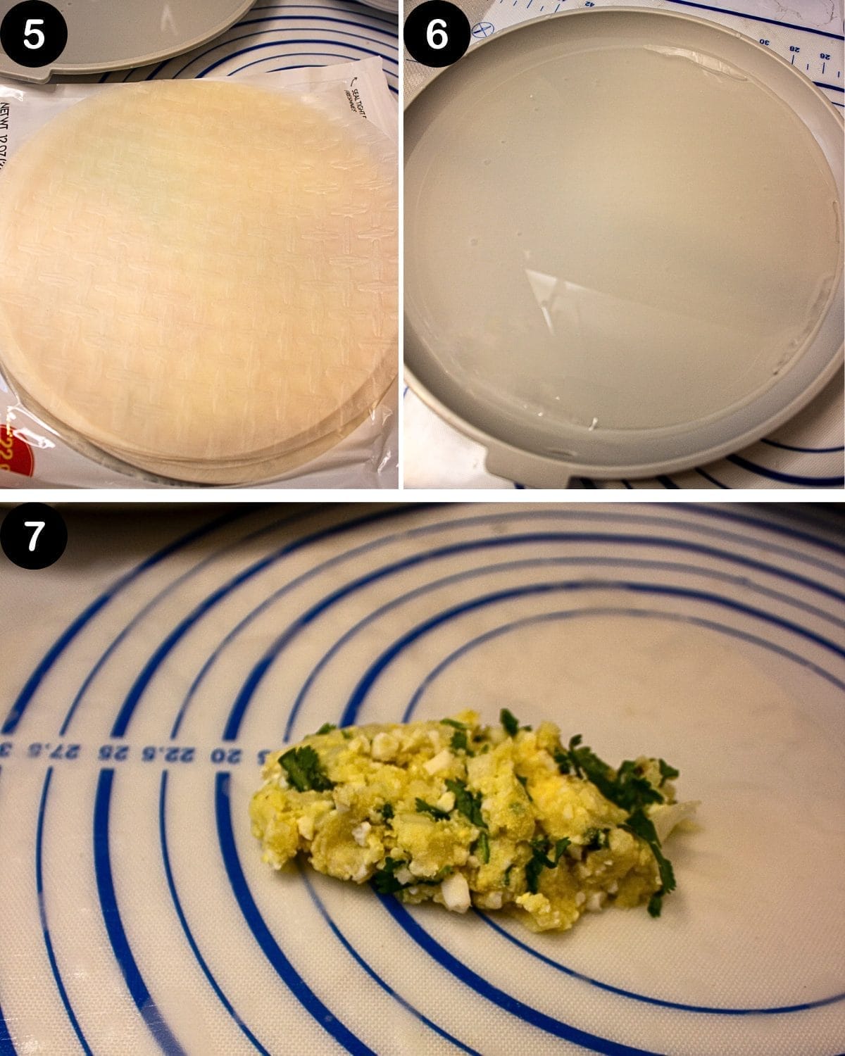 ADD FILLINGS TO THE PAPER ROLL.