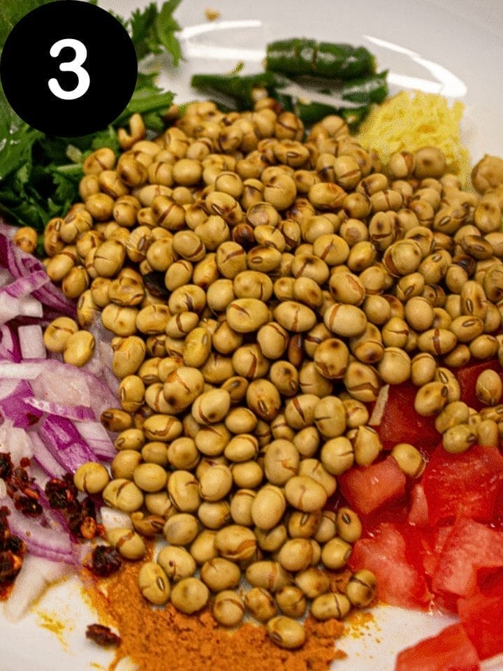 ADD ROASTED SOYBEANS TO BOWL.