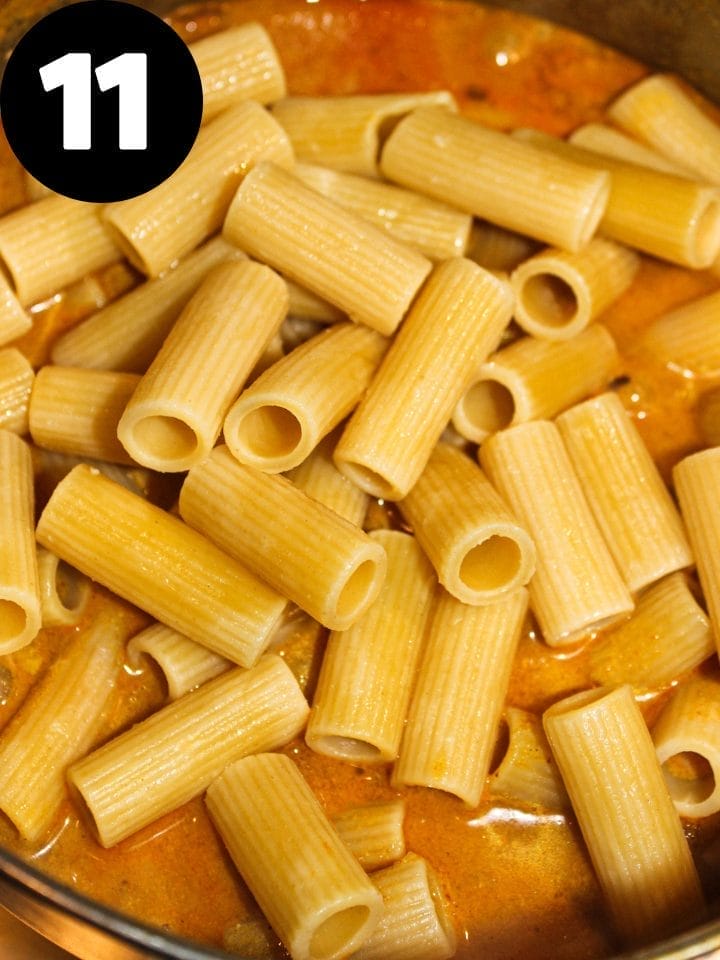 add the boiled pasta.