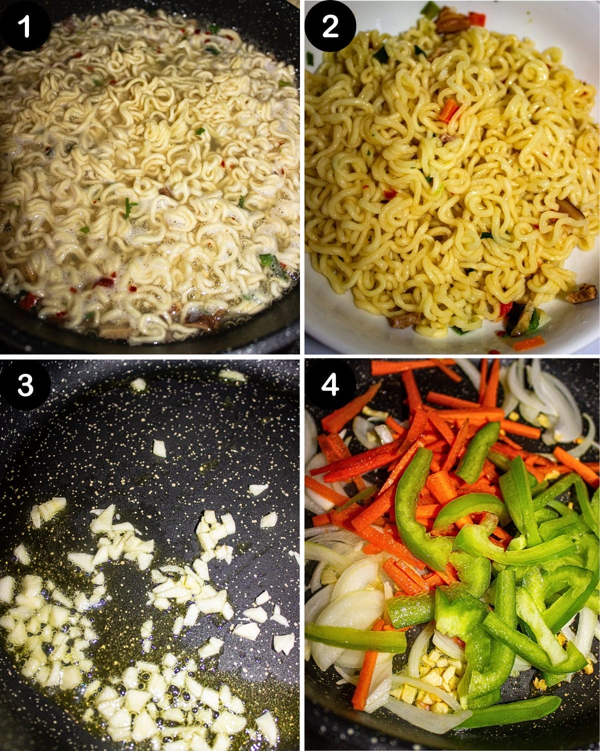 STIR FRIED RAMEN STEP 1- 4