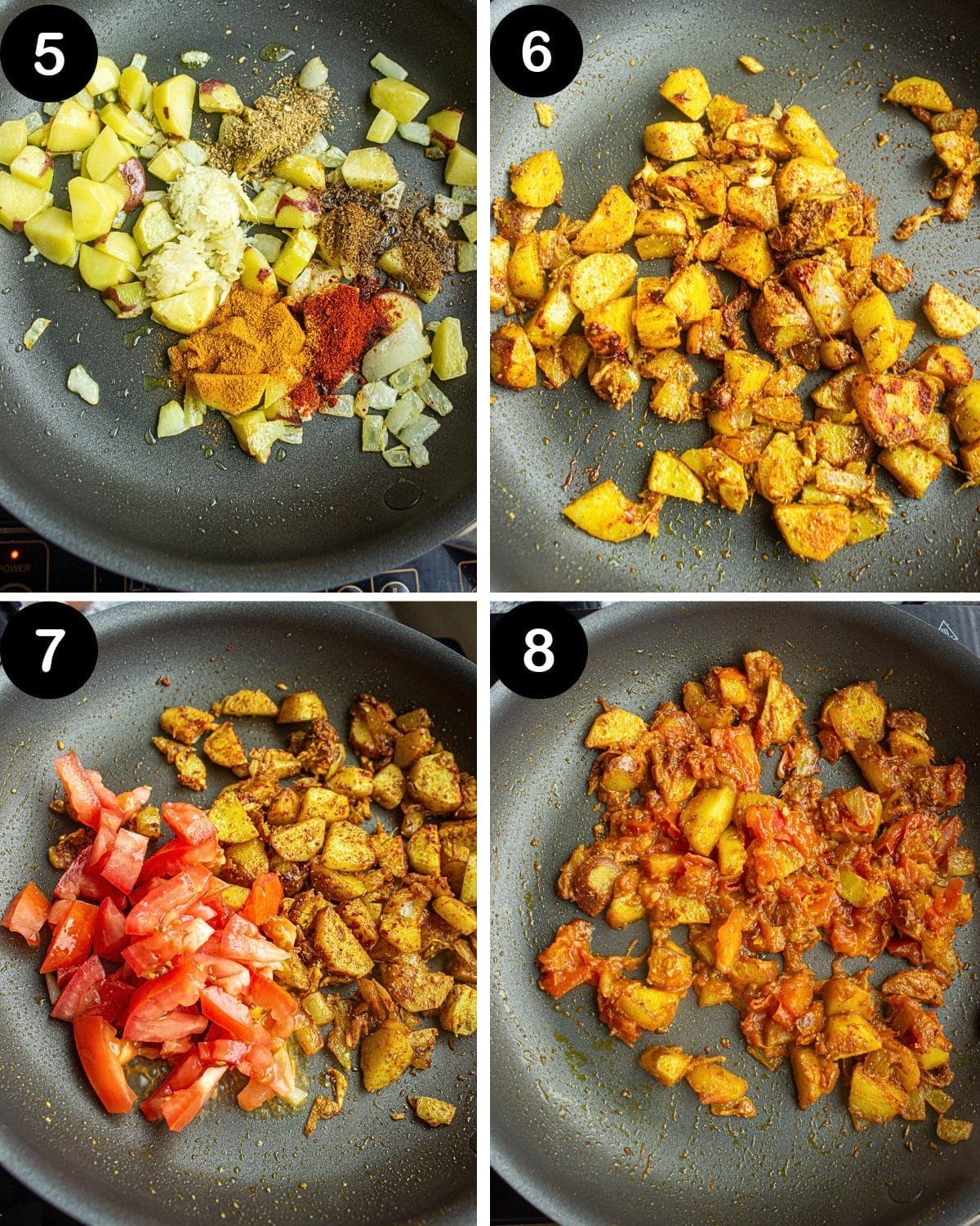 scrambled potato egg curry step 5-8