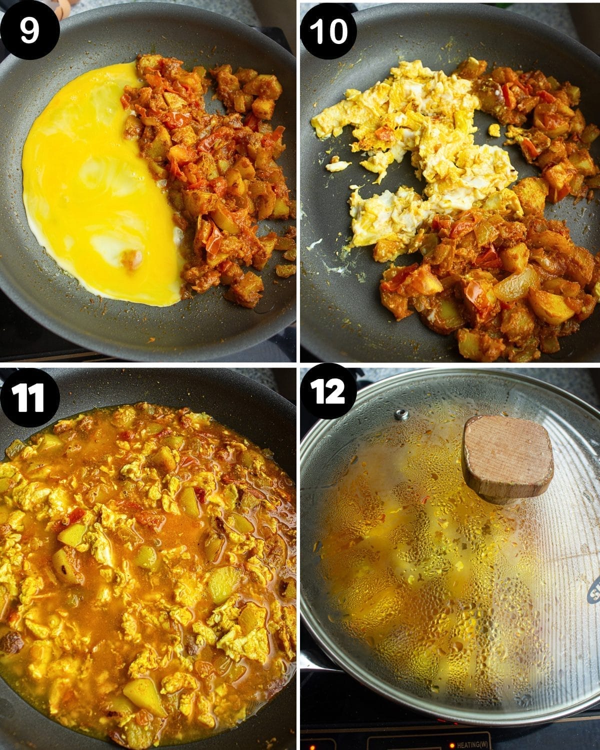 scrambled potato egg curry step 9 - 12