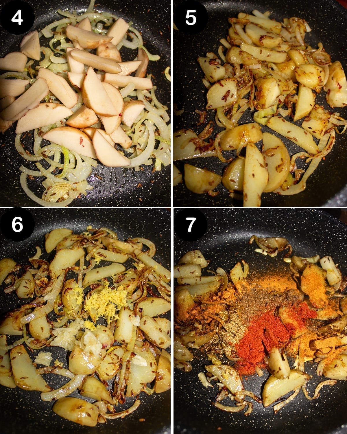 ALOO CAULIFLOWER CURRY STEP 4 - 7