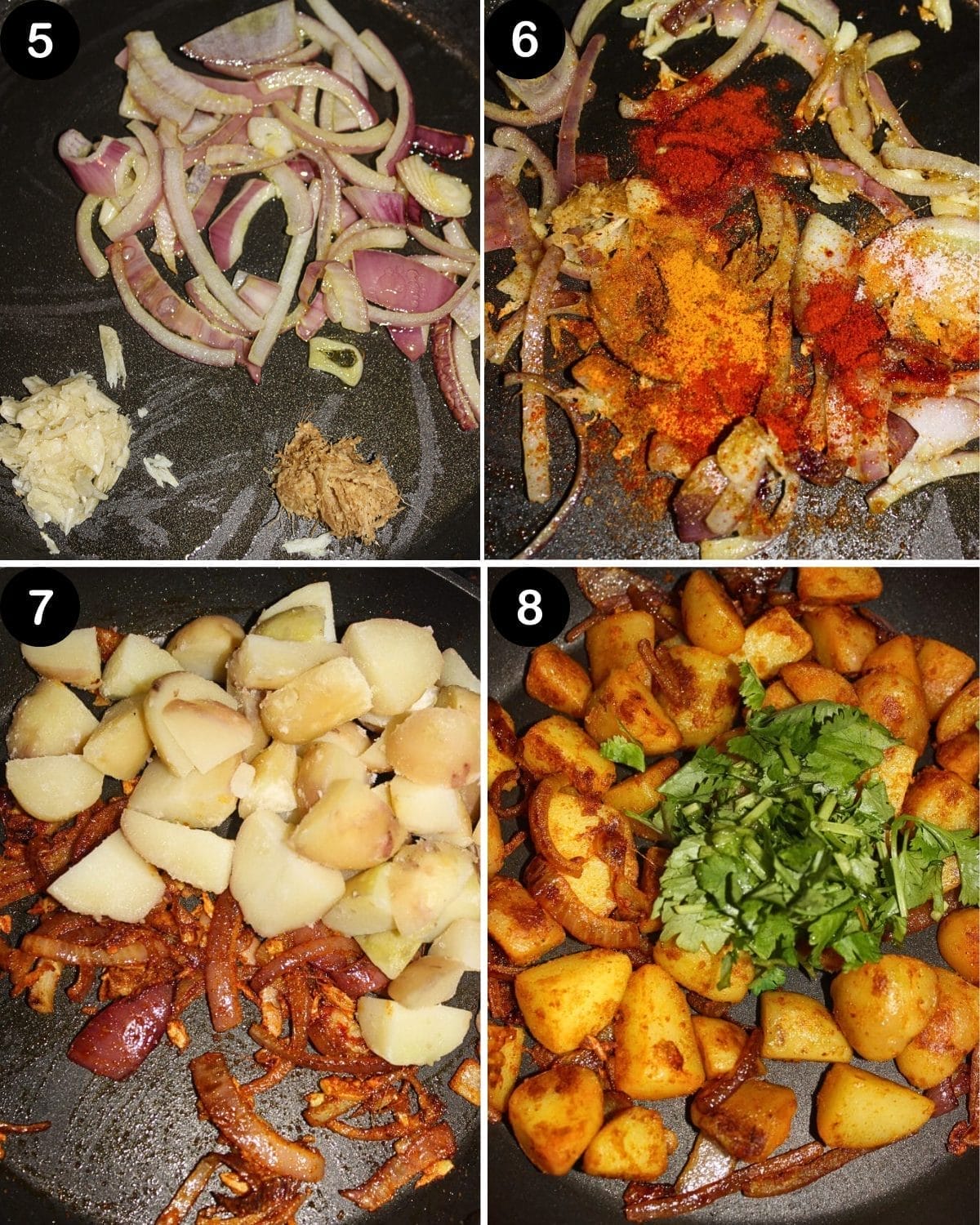 dry potato curry step 5 - 8