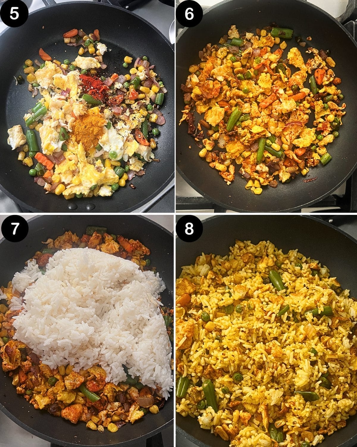 egg fried rice step 5 - 8