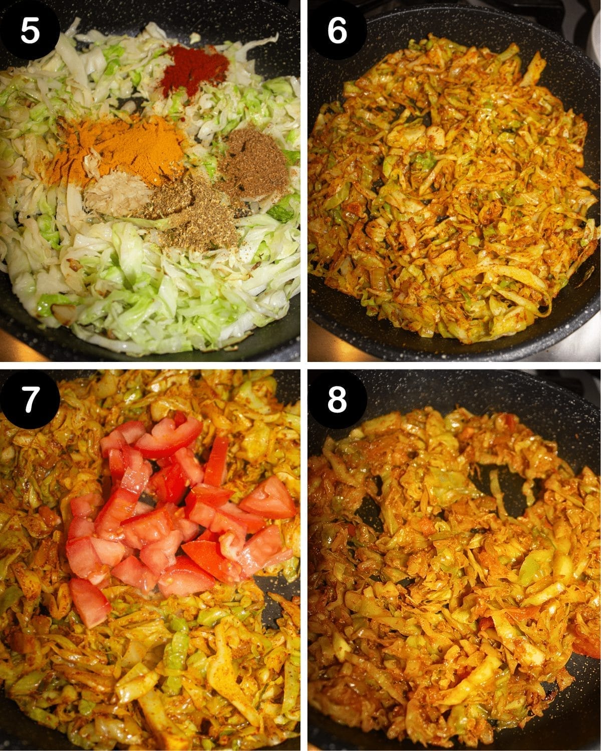 egg cabbage curry step 5 - 8