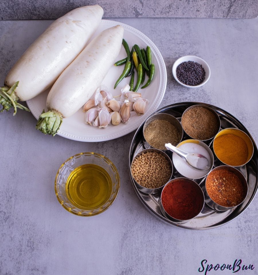 INGREDIENTS - mula achar